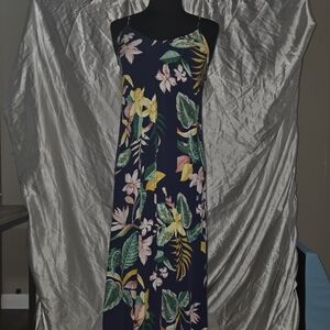 Old Navy Navy Tropical Floral Maxi Dress